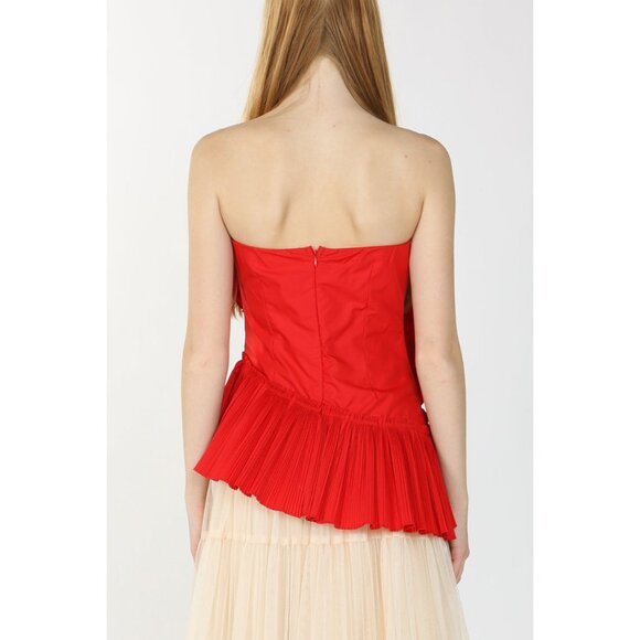 Angel 3D Pleated Flower Tube Bustier Top - Picture 3 of 12